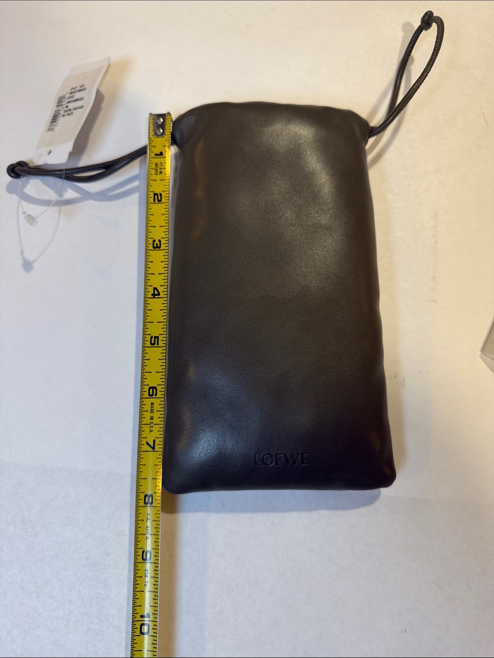 Loewe Sunglass Puffer Pouch Olive Green Drawstring Bag Case w/ Cleaning cloth - Picture 6 of 7